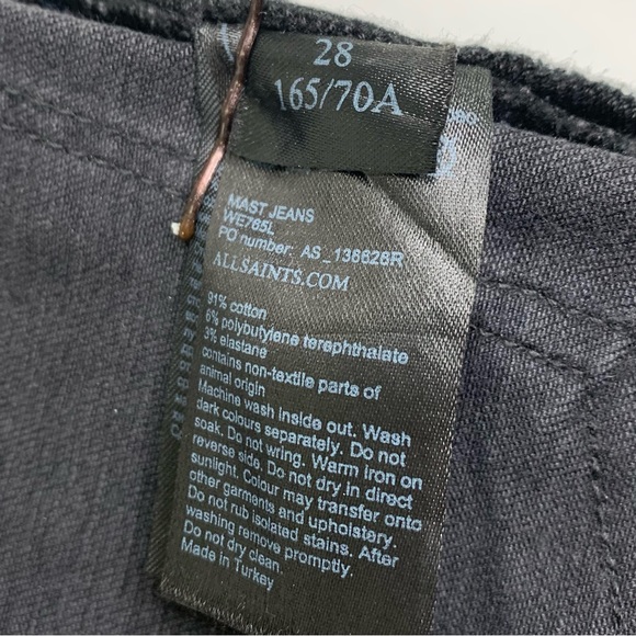 ALL SAINTS Black Skinny Jeans Size 28 - Picture 6 of 8